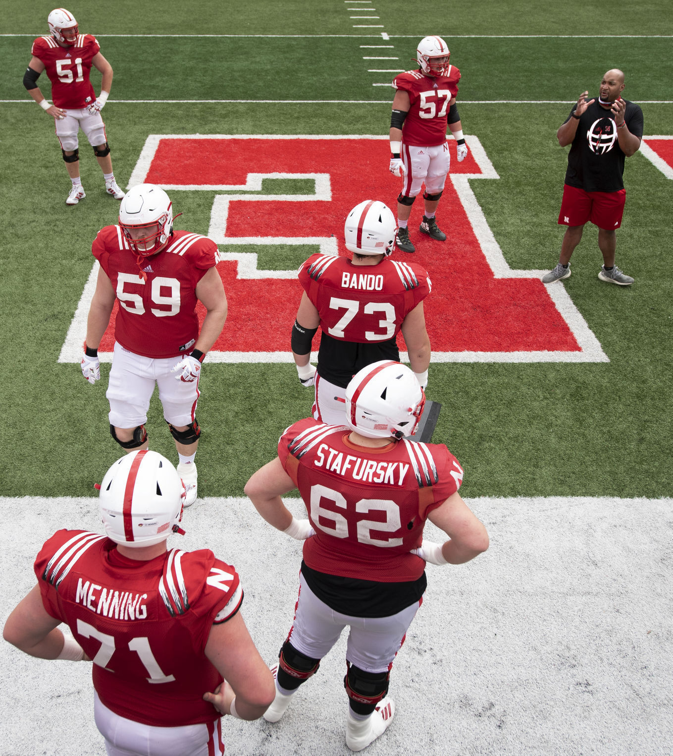Nebraska football practice, 4.17